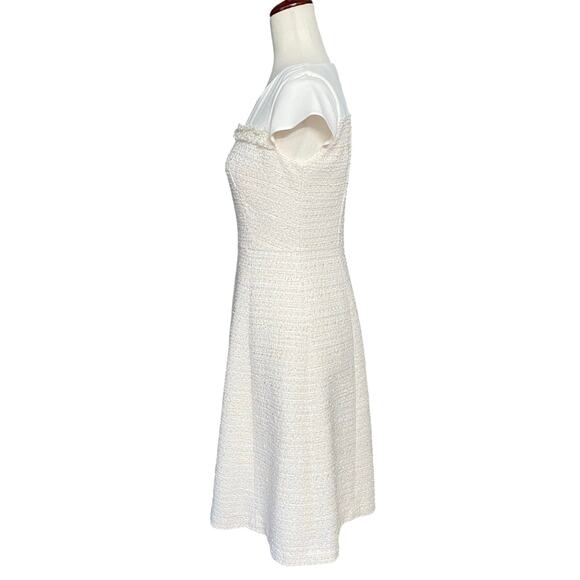 Anayi Japanese Luxury Tweed A Line Fit Flare Dress 38 (M?) Old Money Classic - Picture 4 of 13